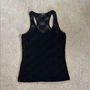 Black Lace Racerback Tank Top